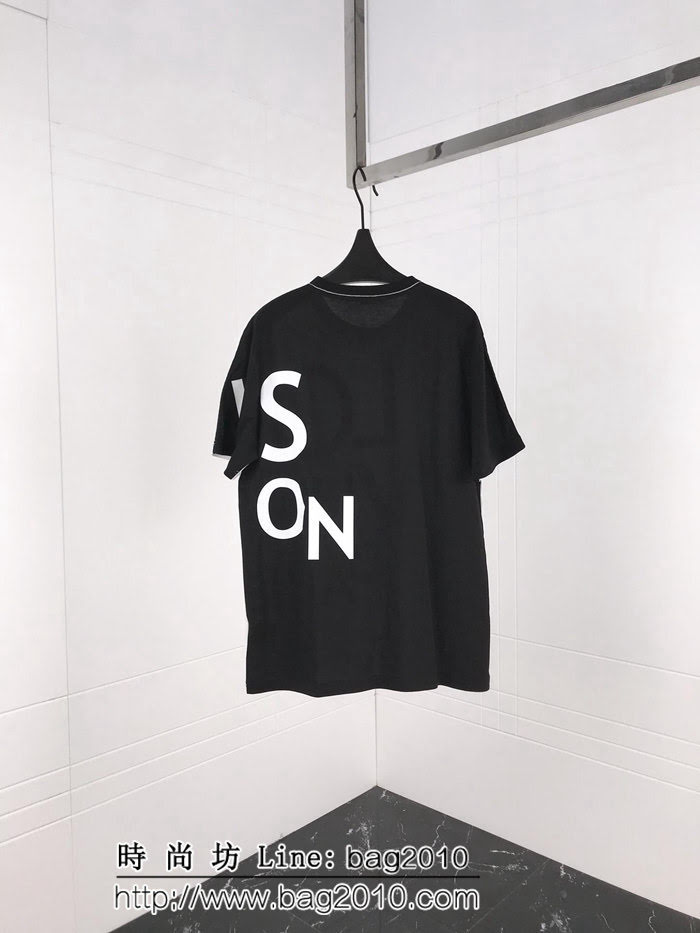 LV路易威登 19ss 國外官網限量款 前後拼色 左側大字母印花 純棉白色短袖 男女同款 ydi1868